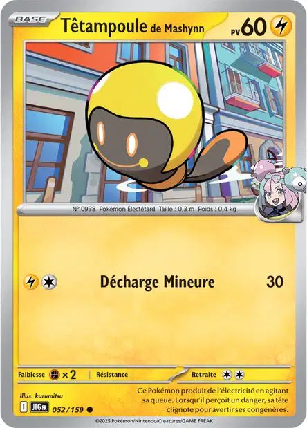 Carte Pokémon Têtampoule de Mashynn 052/159 JTG Aventures Ensemble EV09 Neuf FR LorenZone
