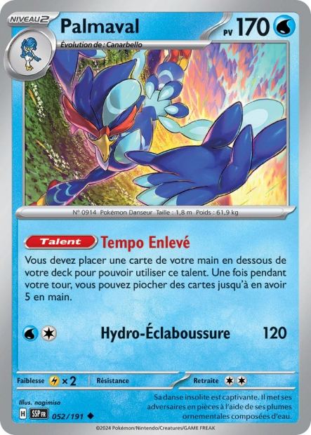 Carte Pokémon Palmaval 052/191 SSP Étincelles Déferlantes EV08 Neuf FR LorenZone