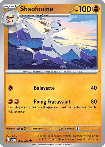 Carte Pokémon Shaofouine 053/086 WHT Flamme Blanche EV10_5 Neuf FR LorenZone