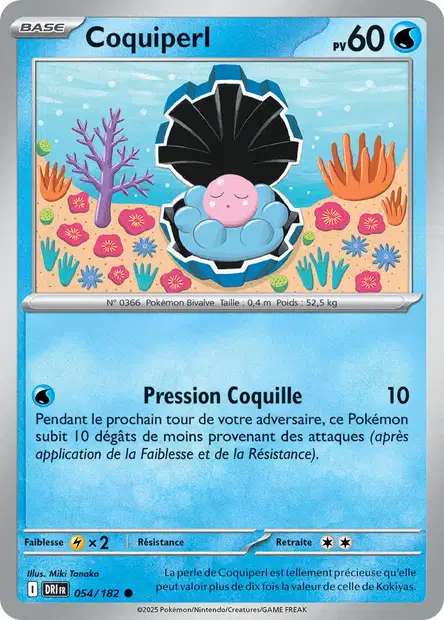 Carte Pokémon Coquiperl 054/182 DRI Rivalités Destinées EV10 Neuf FR LorenZone