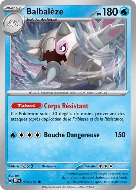 Carte Pokémon Balbalèze 054/191 SSP Étincelles Déferlantes EV08 Neuf FR LorenZone