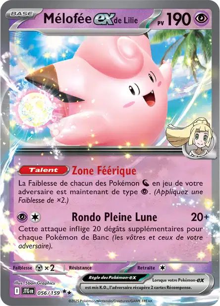 Carte Pokémon Mélofée EX de Lilie 056/159 JTG Aventures Ensemble EV09 Neuf FR LorenZone