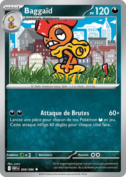 Carte Pokémon Baggaïd 058/086 WHT Flamme Blanche EV10_5 Neuf FR LorenZone
