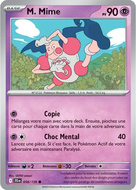 Carte Pokémon Mr. Mime 058/159 JTG Aventures Ensemble EV09 Neuf FR LorenZone
