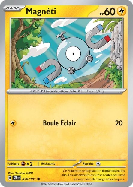 Carte Pokémon Magnéti 058/191 SSP Étincelles Déferlantes EV08 Neuf FR LorenZone