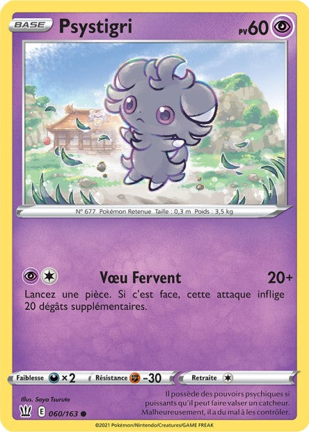 Carte Pokémon Psystigri 060/163 SWSH5 Styles de Combat EB05 Neuf FR LorenZone