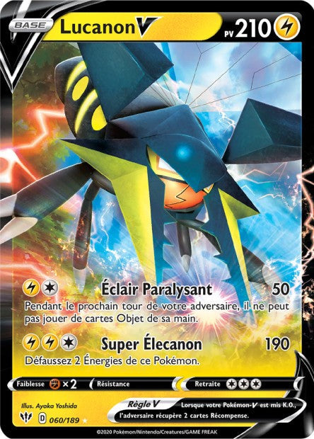 Carte Pokémon Lucanon V 060/189 SWSH3 Ténèbres Embrasées EB03 Neuf FR LorenZone