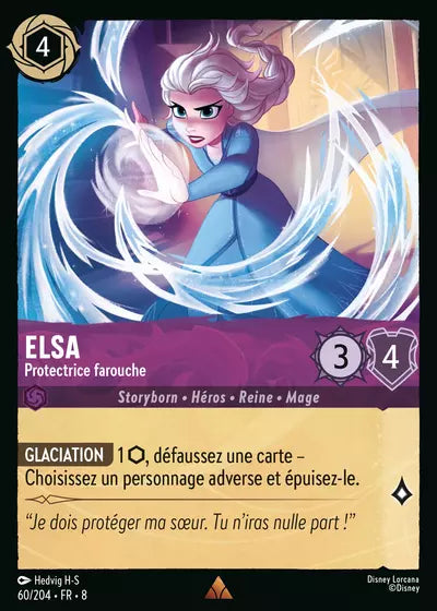 Carte Lorcana - Disney Elsa, protectrice farouche 060/204 Rare Hedvig H-S Chapitre 08 Le Règne de Jafar ROJ Neuf FR LorenZone
