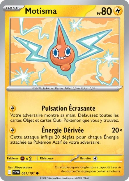 Carte Pokémon Motisma 061/191 SSP Étincelles Déferlantes EV08 Neuf FR LorenZone