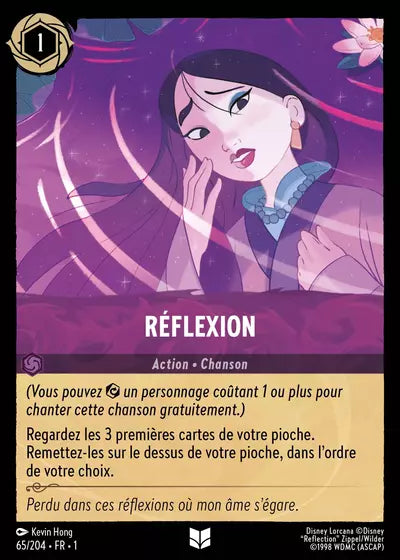 Carte Lorcana - Disney Réflexion 065/204 Chapitre 01 Premier Chapitre FC Neuf FR LorenZone