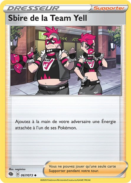 Carte Pokémon Sbire de la Team Yell 067/073 SWSH35 Voltage Eclatant EB3_5 Neuf FR LorenZone