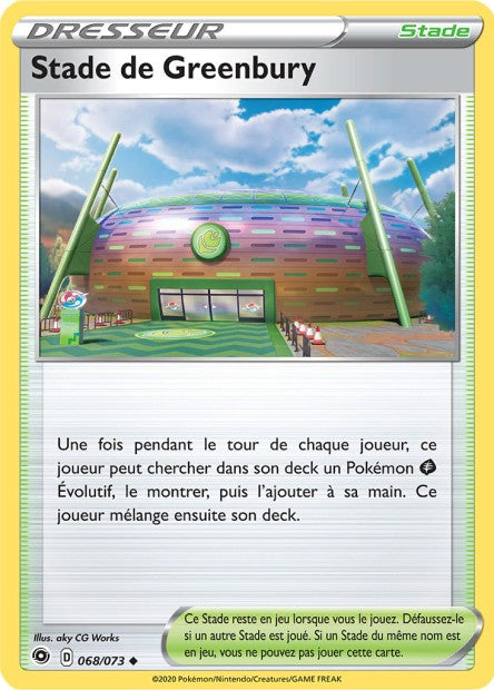 Carte Pokémon Stade de Greenbury Peu  068/073 SWSH35 Voltage Eclatant EB3_5 Neuf FR LorenZone