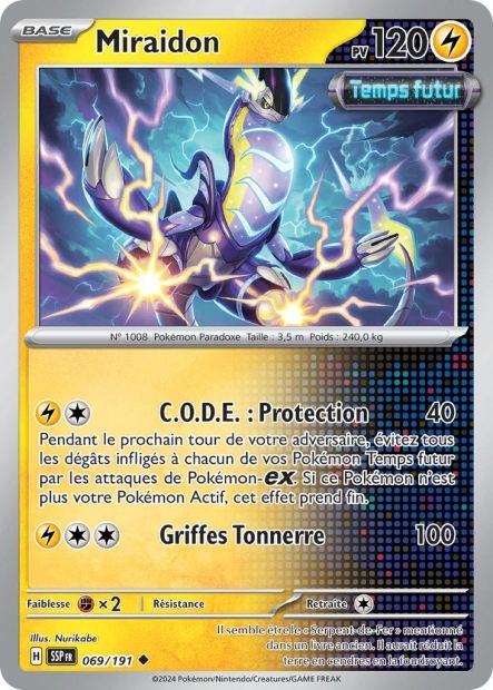 Carte Pokémon Miraidon 069/191 SSP Étincelles Déferlantes EV08 Neuf FR LorenZone