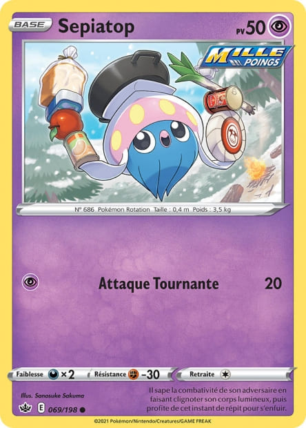 Carte Pokémon Sepiatop 069/198 CRE Règne de Glace EB06 Neuf FR LorenZone