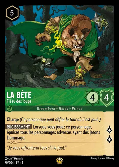 Carte Lorcana - Disney La Bête, Fléau des loups 070/204 Chapitre 01 Premier Chapitre FC Neuf FR LorenZone