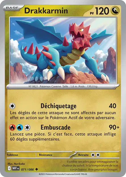 Carte Pokémon Drakkarmin 071/086 WHT Flamme Blanche EV10_5 Neuf FR LorenZone