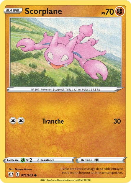 Carte Pokémon Scorplane 071/163 SWSH5 Styles de Combat EB05 Neuf FR LorenZone