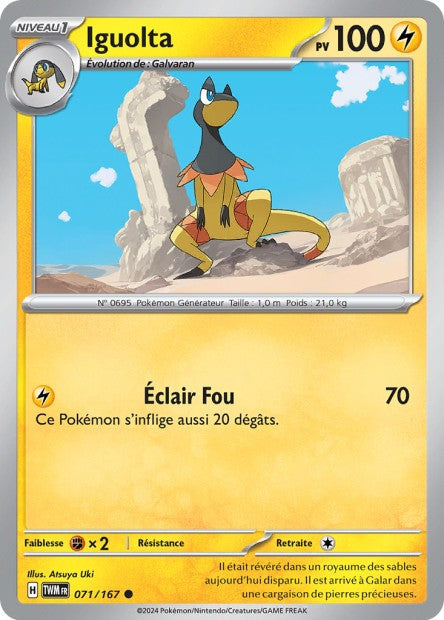 Carte Pokémon Iguolta 071/167 TWM Mascarade Crépusculaire EV06 Neuf FR LorenZone