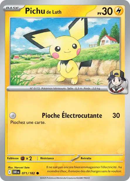 Carte Pokémon Pichu de Luth 071/182 DRI Rivalités Destinées EV10 Neuf FR LorenZone