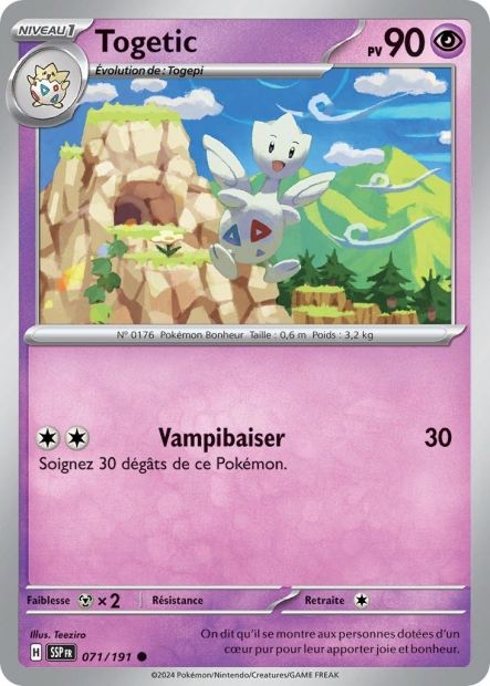 Carte Pokémon Togetic 071/191 SSP Étincelles Déferlantes EV08 Neuf FR LorenZone