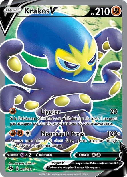 Carte Pokémon Krakos V 072/073 SWSH35 Voltage Eclatant EB3_5 Neuf FR LorenZone