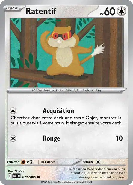Carte Pokémon Ratentif 072/086 WHT Flamme Blanche EV10_5 Neuf FR LorenZone