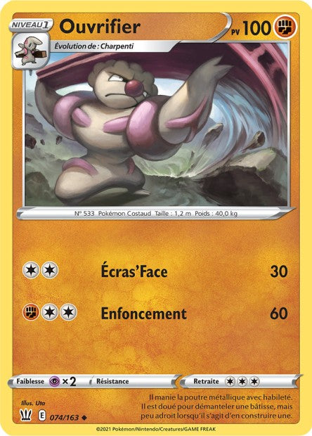 Carte Pokémon Ouvrifier 074/163 SWSH5 Styles de Combat EB05 Neuf FR LorenZone