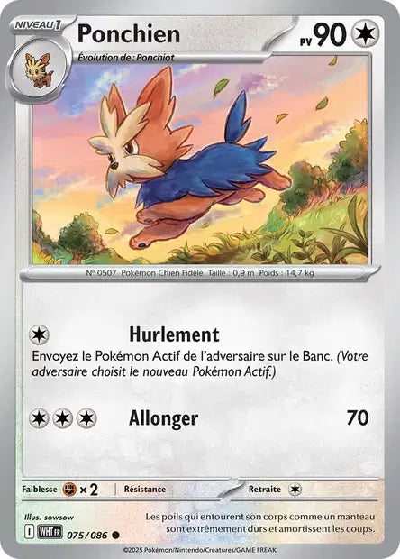 Carte Pokémon Ponchien 075/086 WHT Flamme Blanche EV10_5 Neuf FR LorenZone