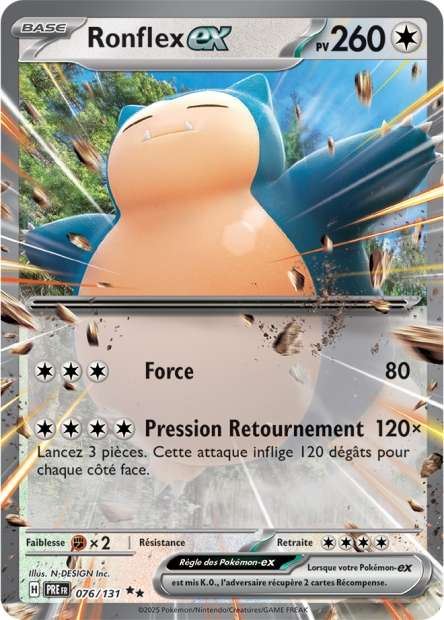 Carte Pokémon Ronflex EX 076/131 Evolutions Prismatiques PRE EV8_5 Neuf FR LorenZone