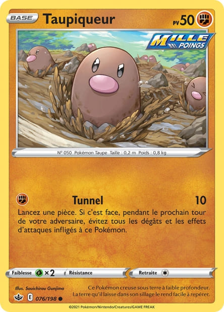 Carte Pokémon Taupiqueur 076/198 CRE Règne de Glace EB06 Neuf FR LorenZone