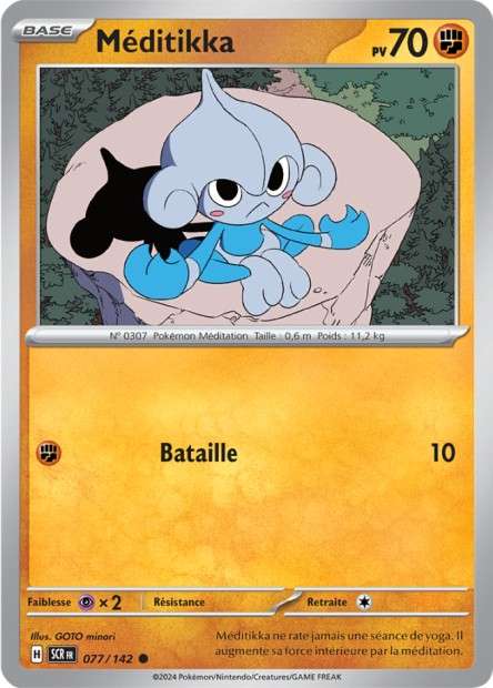 Carte Pokémon Méditikka 077/142 SCR Couronne Stellaire EV07 Neuf FR LorenZone