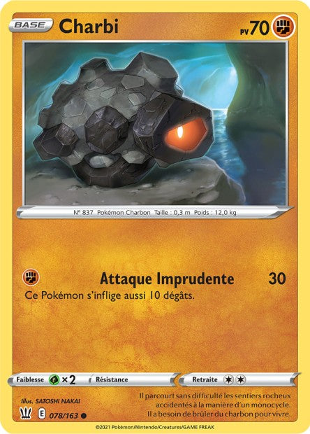 Carte Pokémon Charbi 078/163 SWSH5 Styles de Combat EB05 Neuf FR LorenZone