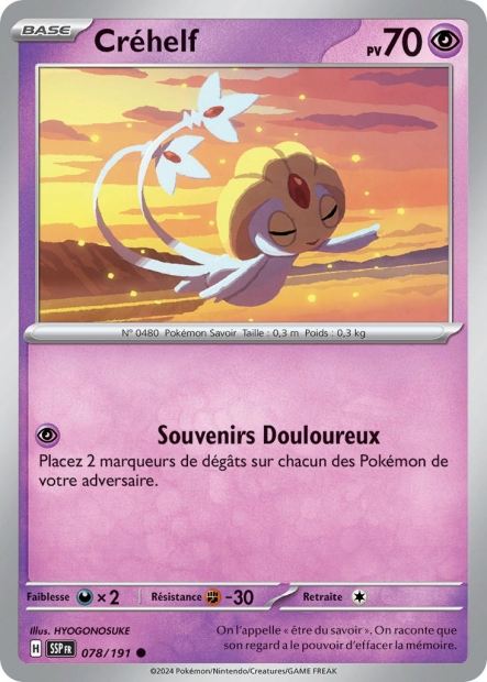 Carte Pokémon Créhelf 078/191 SSP Étincelles Déferlantes EV08 Neuf FR LorenZone