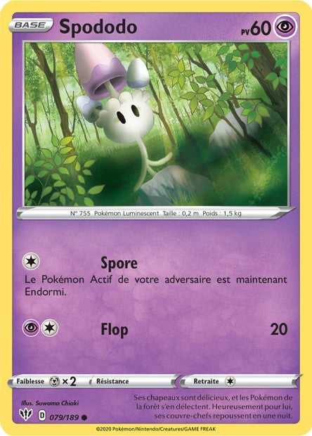 Carte Pokémon Spododo 079/189 SWSH3 Ténèbres Embrasées EB03 Neuf FR LorenZone