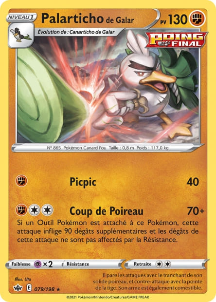 Carte Pokémon Palarticho de Galar 079/198 CRE Règne de Glace EB06 Neuf FR LorenZone