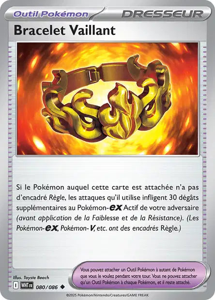 Carte Pokémon Bracelet Vaillant 080/086 WHT Flamme Blanche EV10_5 Neuf FR LorenZone