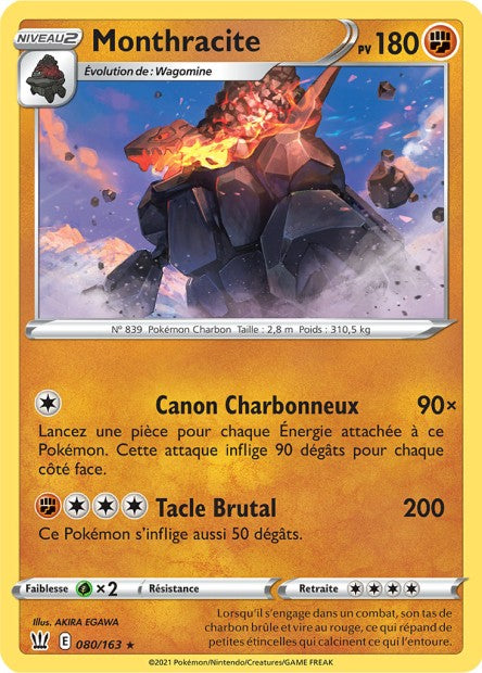 Carte Pokémon Monthracite 080/163 SWSH5 Styles de Combat EB05 Neuf FR LorenZone