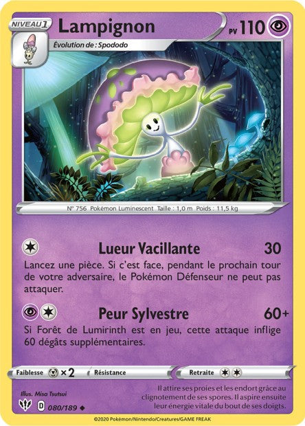 Carte Pokémon Lampignon 080/189 SWSH3 Ténèbres Embrasées EB03 Neuf FR LorenZone