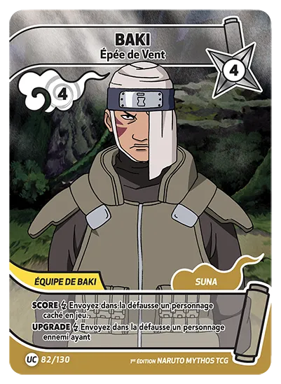Carte Naruto Mythos BAKI – Épée de Vent 082/130 UC 1er Chapitre Neuf FR LorenZone