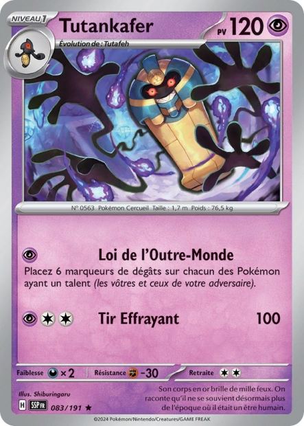 Carte Pokémon Tutankafer 083/191 SSP Étincelles Déferlantes EV08 Neuf FR LorenZone