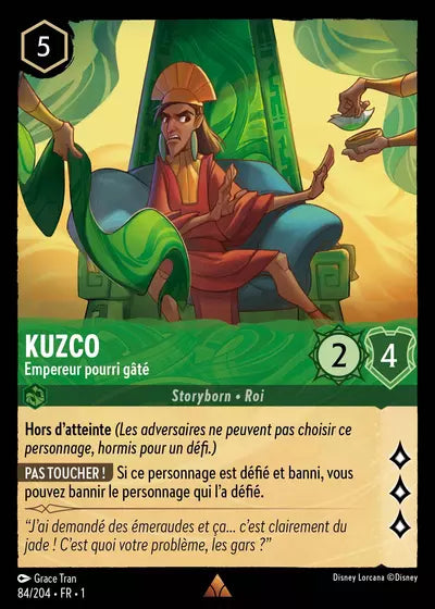 Carte Lorcana - Disney Kuzco, Empereur pourri gâté 084/204 Chapitre 01 Premier Chapitre FC Neuf FR LorenZone