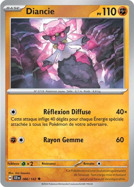 Carte Pokémon Diancie 086/142 SCR Couronne Stellaire EV07 Neuf FR LorenZone