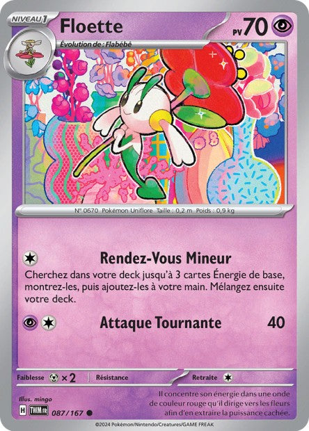 Carte Pokémon Floette 087/167 TWM Mascarade Crépusculaire EV06 Neuf FR LorenZone