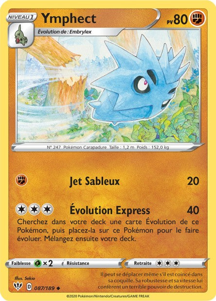 Carte Pokémon Ymphect 087/189 SWSH3 Ténèbres Embrasées EB03 Neuf FR LorenZone