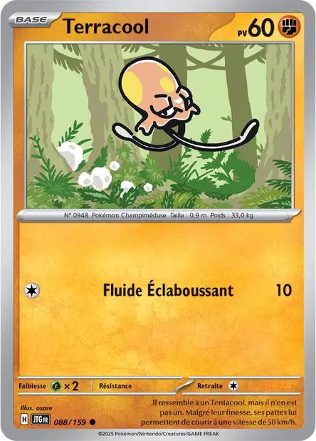 Carte Pokémon Terracool 088/159 JTG Aventures Ensemble EV09 Neuf FR LorenZone