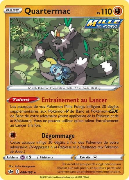 Carte Pokémon Quartermac 088/198 CRE Règne de Glace EB06 Neuf FR LorenZone