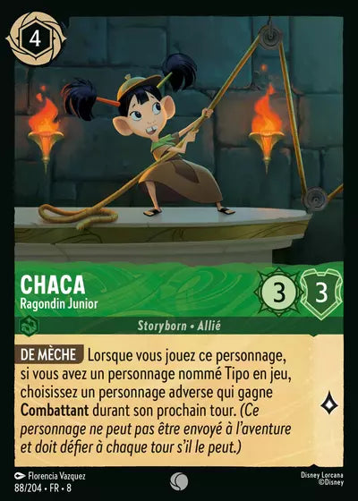 Carte Lorcana - Disney Chaca, Ragondin Junior 088/204 Commune Florencia Vazquez Chapitre 08 Le Règne de Jafar ROJ Neuf FR LorenZone