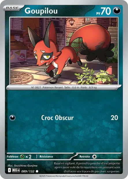 Carte Pokémon Goupilou 089/132 MEG Méga-Évolution ME01 Neuf FR LorenZone