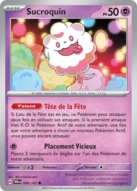 Carte Pokémon Sucroquin 089/167 TWM Mascarade Crépusculaire EV06 Neuf FR LorenZone
