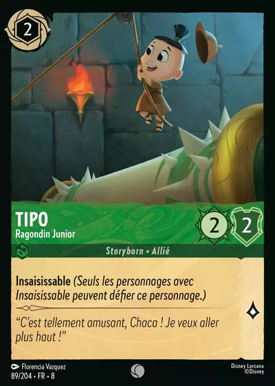 Carte Lorcana - Disney Tipo, Ragondin Junior 089/204 Commune Florencia Vazquez Chapitre 08 Le Règne de Jafar ROJ Neuf FR LorenZone